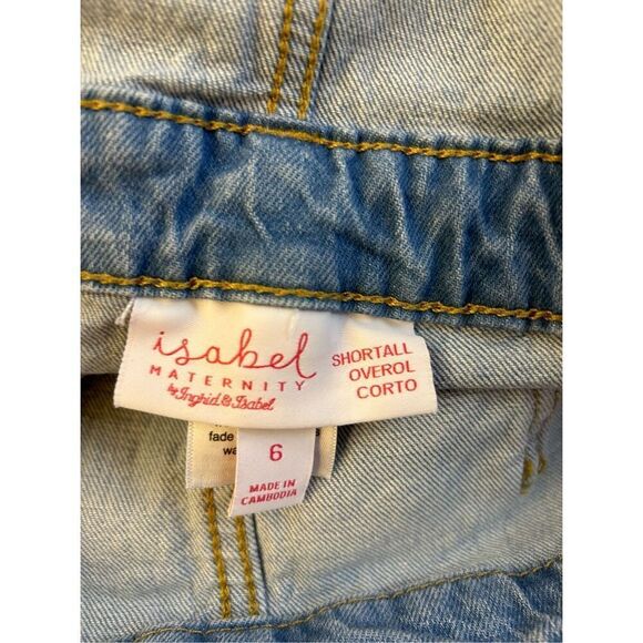 Isabel Maternity shortal overol corto size 6 denim raw hems light color - Picture 4 of 8